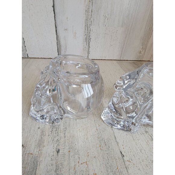 Heavy weighted glass Skull tea light holder Halloween set - Picture 9 of 12